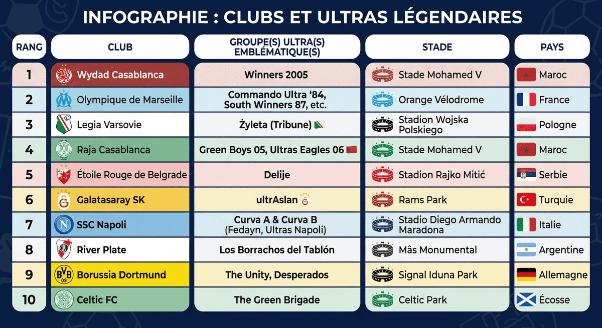 Infographie du Classement ultras monde 2026