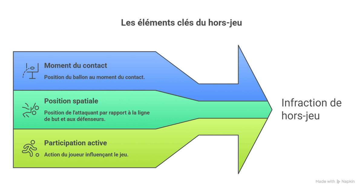 Infographie résumant les 3 conditions primordiales au signalement d'un hors-jeu