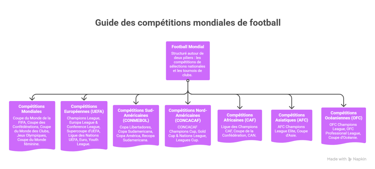 Les grandes compétition de football par Confédération