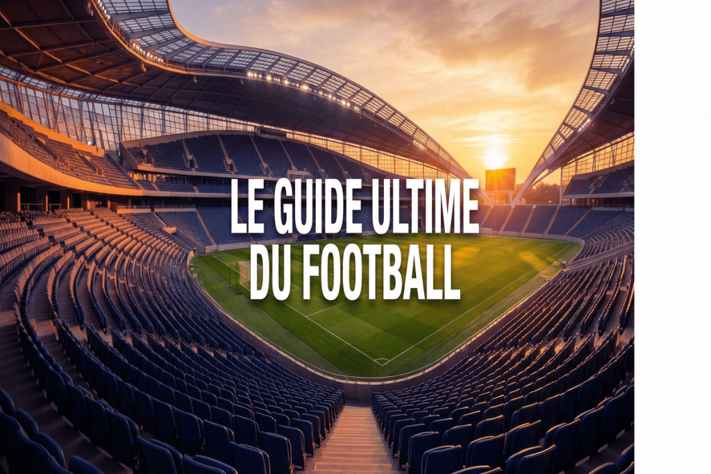 Vue panoramique d'un stade de football moderne au coucher du soleil pour illustrer le guide complet.