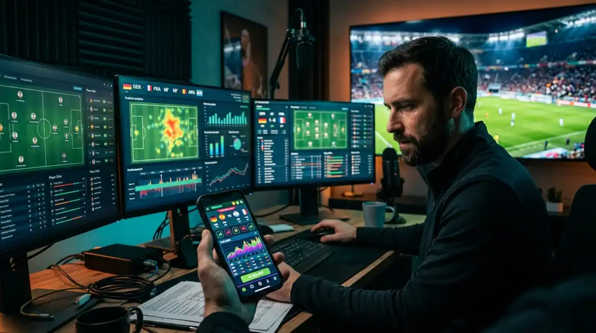 Analyste consultant les cotes et stratégies de paris sportifs pour la Coupe du Monde 2026 sur smartphone.