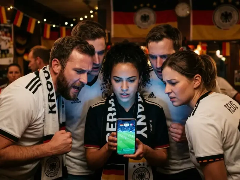 Supporters de foot scrutant les calculs des meilleurs troisièmes de la Coupe du Monde 2026 sur un smartphone.