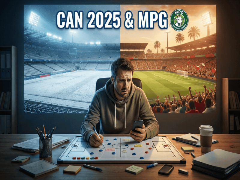 Manager MPG stressé devant le dilemme entre la Ligue 1 hivernale et la CAN 2025 au Maroc.