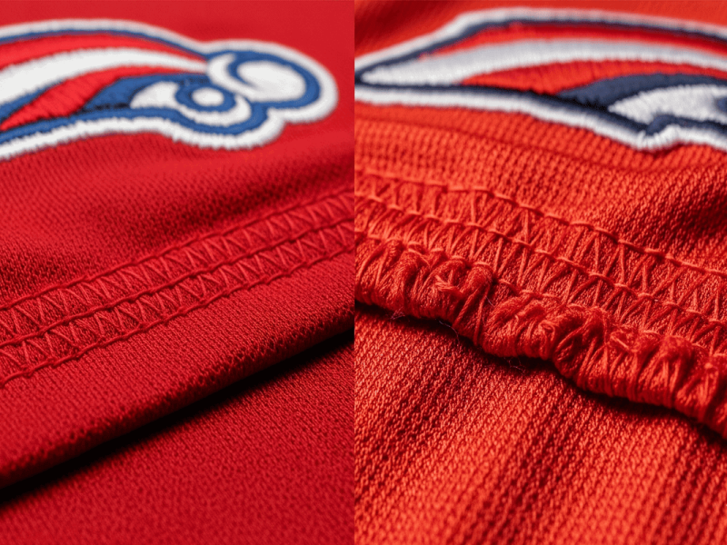 Balise Alt : Comparaison visuelle entre un maillot de football authentique et une contrefaçon