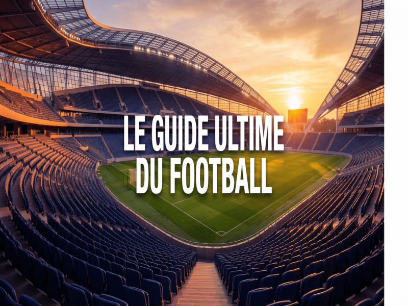 Vue panoramique d'un stade de football moderne au coucher du soleil pour illustrer le guide complet.