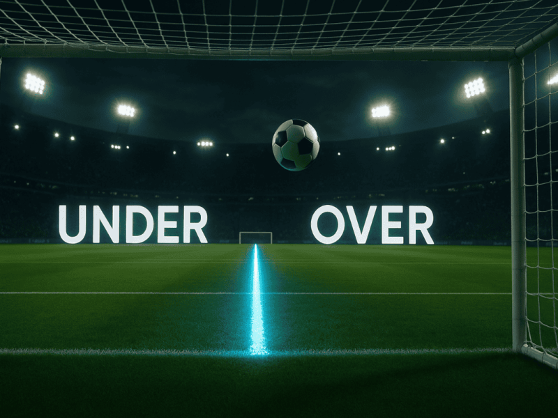 Guide du pari Over/Under expliquant les stratégies pour parier sur le plus ou moins de buts au football.
