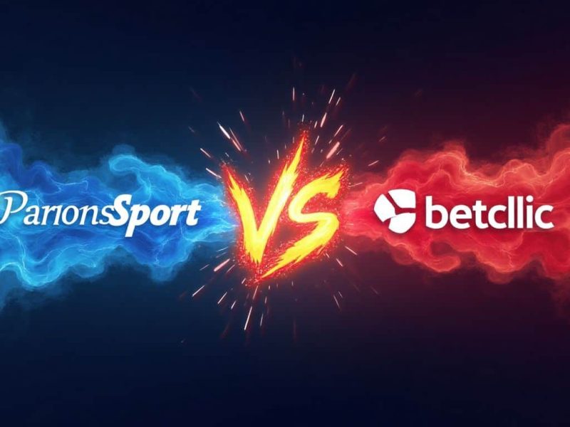 Comparatif ParionsSport vs Betclic avec les logos des deux bookmakers face à face