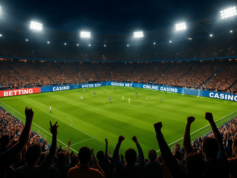 Stade avec comme sponsor des casinos et des opérateurs de paris