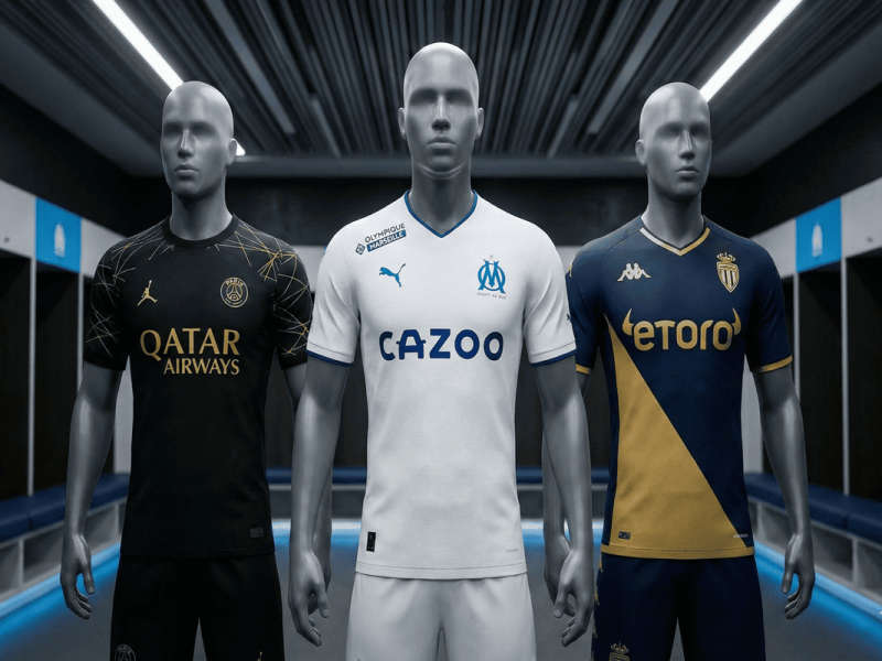 Trois maillots de la saison 2025-2026